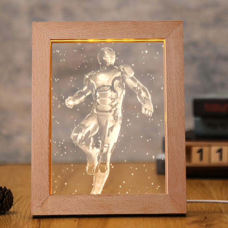 Wholesale wooden LED custom design photo frame