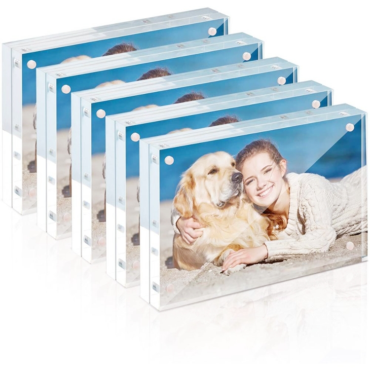 Double panel wallmounted acrylic photo frame