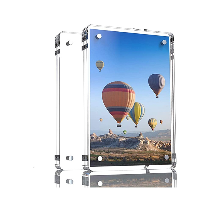 Double panel wallmounted acrylic photo frame