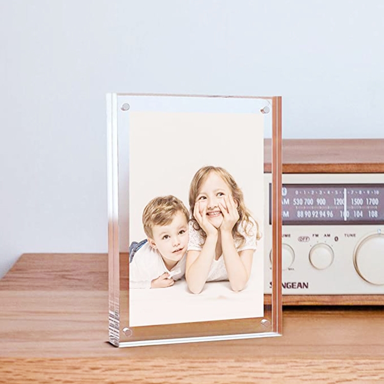 Double panel wallmounted acrylic photo frame