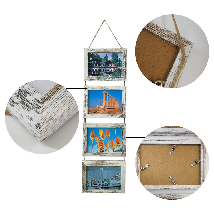 Distressed white wallmounted collage frame