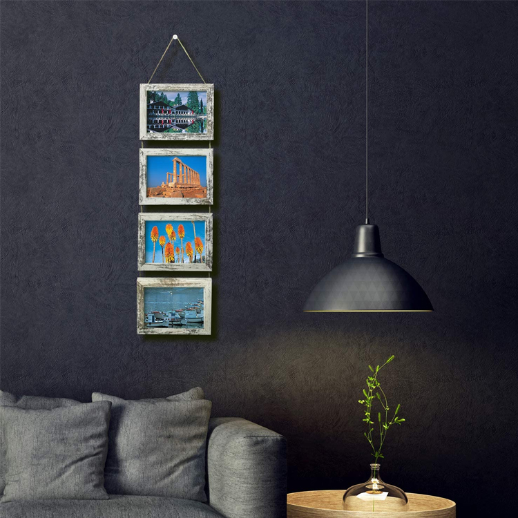 Distressed white wallmounted collage frame