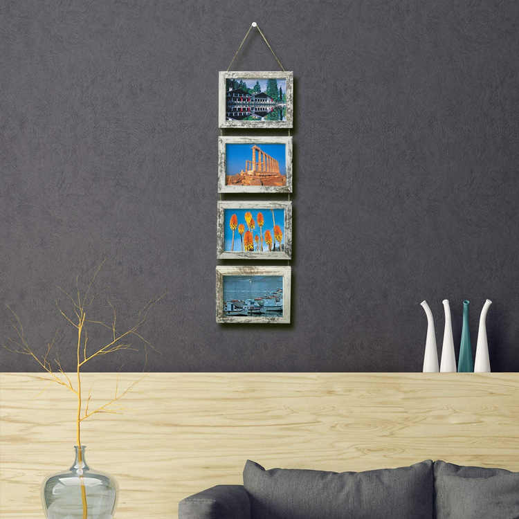 Distressed white wallmounted collage frame