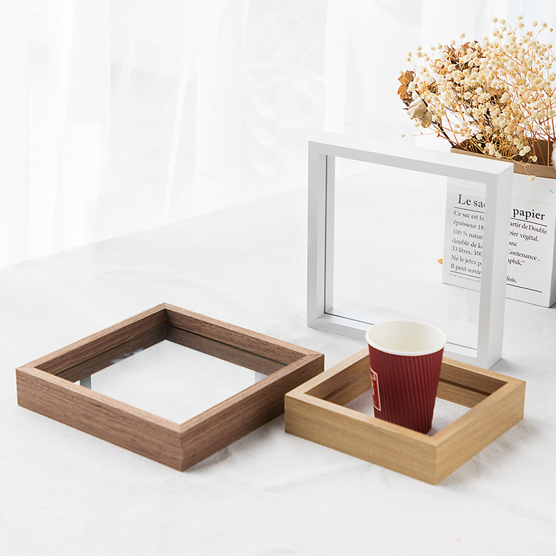 Wedding doublesided glass wooden photo frame